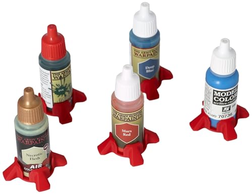 Feldherr 5er Set Farbfläschchen-Ständer - kompatibel mit Vallejo, Army Painter u. a. - Halter für Tropfenzähler-Fläschchen - sicherer Stand, kein Umkippen, Farbe:Kirschrot Feldherr 5er Set Farbfläschchen-Ständer - kompatibel mit Vallejo, Army Painter u. a. - Halter für Tropfenzähler-Fläschchen - sicherer Stand, kein Umkippen, Farbe:Kirschrot von Feldherr
