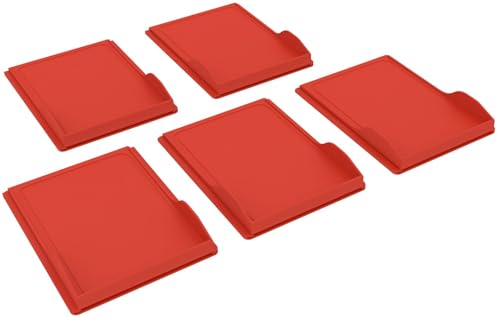 Feldherr 5er Set Kartenhalter kompatibel mit Mischwald Baumkarten - Zubehör Upgrade - Stabiler Kartenhalter mit 4 Schlitzen für zweigeteilte Karten - Einfaches Handling, Farbe:Kirschrot von Feldherr