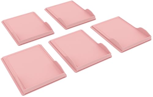 Feldherr 5er Set Kartenhalter kompatibel mit Mischwald Baumkarten - Zubehör Upgrade - Stabiler Kartenhalter mit 4 Schlitzen für zweigeteilte Karten - Einfaches Handling, Farbe:Rosé 100% Recycling von Feldherr