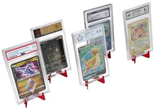 Feldherr 5er Set Kartenständer für Graded Cards - Klappbarer Halter für Sammelkarten in Slabs/Toploader - Für Sportkarten, TCGs und mehr - Sicherer Stand, kompakt und stabil, Farbe:Kirschrot Feldherr 5er Set Kartenständer für Graded Cards - Klappbarer Halter für Sammelkarten in Slabs/Toploader - Für Sportkarten, TCGs und mehr - Sicherer Stand, kompakt und stabil, Farbe:Kirschrot von Feldherr