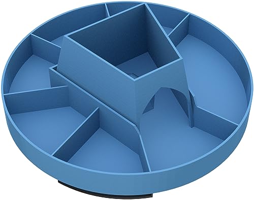 Feldherr Carousel kompatibel mit Flügelschlag - Drehbares Token-Tray, Tokenteller für den Spieltisch - 7 Fächer für Futtermarker, Miniatureier, Vogelkarten - 3D72Set, Farbe:Himmelblau von Feldherr