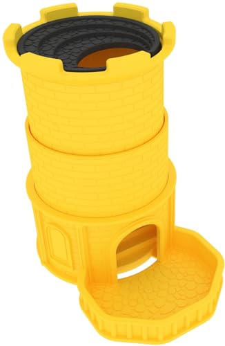 Feldherr Dice Tower: Castle of Mystery - Ausfahrbarer Würfelturm kompatibel mit HeroQuest - Platzsparend & flexibel - Für Würfel bis 16 mm - Klappbar für einfachen Transport, Farbe:Gelb von Feldherr