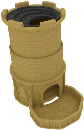 Feldherr Dice Tower: Castle of Mystery - Ausfahrbarer Würfelturm kompatibel mit HeroQuest - Platzsparend & flexibel - Für Würfel bis 16 mm - Klappbar für einfachen Transport, Farbe:Gold von Feldherr