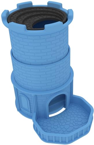 Feldherr Dice Tower: Castle of Mystery - Ausfahrbarer Würfelturm kompatibel mit HeroQuest - Platzsparend & flexibel - Für Würfel bis 16 mm - Klappbar für einfachen Transport, Farbe:Himmelblau von Feldherr