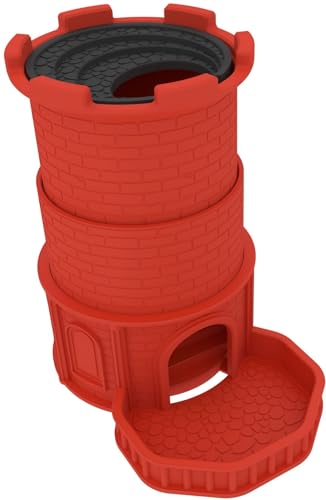 Feldherr Dice Tower: Castle of Mystery - Ausfahrbarer Würfelturm kompatibel mit HeroQuest - Platzsparend & flexibel - Für Würfel bis 16 mm - Klappbar für einfachen Transport, Farbe:Kirschrot von Feldherr