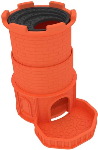 Feldherr Dice Tower: Castle of Mystery - Ausfahrbarer Würfelturm kompatibel mit HeroQuest - Platzsparend & flexibel - Für Würfel bis 16 mm - Klappbar für einfachen Transport, Farbe:Orange von Feldherr