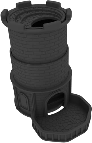 Feldherr Dice Tower: Castle of Mystery - Ausfahrbarer Würfelturm kompatibel mit HeroQuest - Platzsparend & flexibel - Für Würfel bis 16 mm - Klappbar für einfachen Transport, Farbe:Schwarz von Feldherr