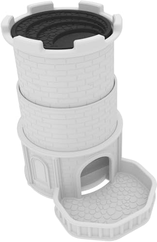 Feldherr Dice Tower: Castle of Mystery - Ausfahrbarer Würfelturm kompatibel mit HeroQuest - Platzsparend & flexibel - Für Würfel bis 16 mm - Klappbar für einfachen Transport, Farbe:Weiß von Feldherr