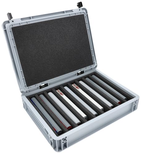 Feldherr Eurobox 40 x 30 cm Set für Modelleisenbahnen - Spur TT - 9 Fächer - Schaumstoffeinlage für stehende Aufbewahrung - kompakte Transportlösung für Loks und Waggons von Feldherr
