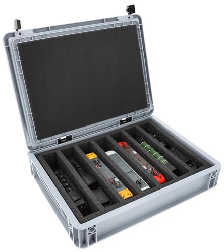 Feldherr Eurobox 40x30 Set für Modelleisenbahnen - Spur H0-7 Fächer - Schaumstoffeinlage für stehende Aufbewahrung - kompakte Transportlösung für Loks und Waggons Feldherr Eurobox 40x30 Set für Modelleisenbahnen - Spur H0-7 Fächer - Schaumstoffeinlage für stehende Aufbewahrung - kompakte Transportlösung für Loks und Waggons von Feldherr