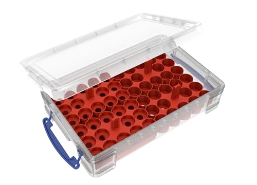 Feldherr Farbhalter + Token Trays für 4L Really Useful Boxes - 56 Citadel Farbtöpfchen (12 ml / 18 ml / 24 ml) + Spielmaterial, Farbe:Kirschrot, Really Useful Boxes:mit 4 l Box von Feldherr