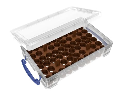 Feldherr Farbhalter Set kompatibel mit 4l Really Useful Boxes - 56 Citadel Farbtöpfchen (18 ml / 24 ml), Farbe:Braun, Really Useful Boxes:mit 4 l Box von Feldherr