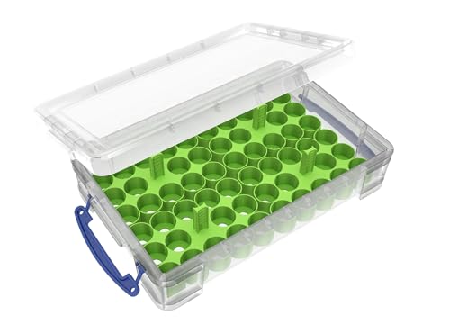 Feldherr Farbhalter Set kompatibel mit 4l Really Useful Boxes - 56 Citadel Farbtöpfchen (18 ml / 24 ml), Farbe:Grün, Really Useful Boxes:mit 4 l Box von Feldherr