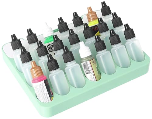 Feldherr Farbhalter kompatibel mit 4l Really Useful Box - Einsatz für 21 Farbfläschchen (Ø 25 mm) + Zubehörfach - kompatibel mit Dropper Bottles von Vallejo, Army Painter, Farbe:Mint 100% Recycling von Feldherr