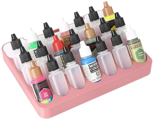 Feldherr Farbhalter kompatibel mit 4l Really Useful Box - Einsatz für 21 Farbfläschchen (Ø 25 mm) + Zubehörfach - kompatibel mit Dropper Bottles von Vallejo, Army Painter, Farbe:Rosé 100% Recycling von Feldherr