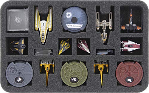 Feldherr HSMERQ030BO Schaumstoffeinlage kompatibel mit Star Wars X-Wing: BTL-B Y-Flügler + Königlicher N-1 Sternenjäger von Naboo von Feldherr