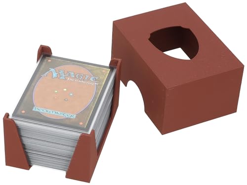 Feldherr Kartendeckhalter mit Deckel für Spielkarten in Standard Card Game Size - Platz für bis zu 150 Karten, Farbe:Braun von Feldherr