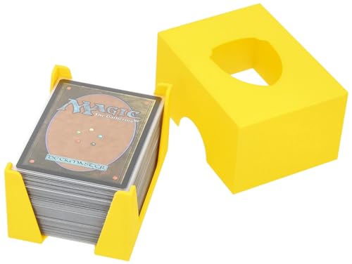 Feldherr Kartendeckhalter mit Deckel für Spielkarten in Standard Card Game Size - Platz für bis zu 150 Karten, Farbe:Gelb von Feldherr