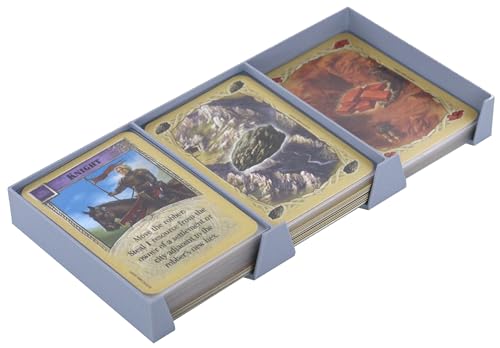 Feldherr Kartenhalter für Spielkarten im Format 54 x 80 mm - 120 Karten - 3 Fächer, Farbe:Grau von Feldherr