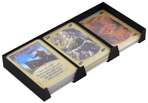 Feldherr Kartenhalter für Spielkarten im Format 54 x 80 mm - 120 Karten - 3 Fächer, Farbe:Schwarz von Feldherr