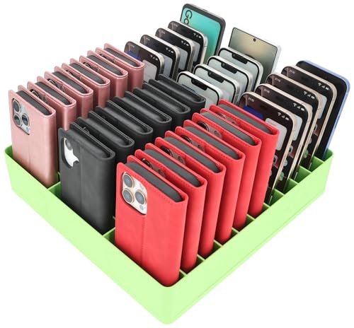 Feldherr Klassensatz Handyparkplatz XL für Schulen und Ausbildungsbetriebe - 33 Fächer für große Smartphones und Klapphüllen - stabil und langlebig - 250 x 230 x 65 mm von Feldherr