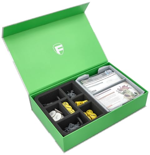Feldherr Magnetbox grün kompatibel mit Warhammer Age of Sigmar - 1 Kartentray für Schriftrollenkarten (Warscroll Cards) im 70 x 121 mm Format + Schaumstoffeinlage für Miniaturen + Zubehör, Farbe:Grau von Feldherr
