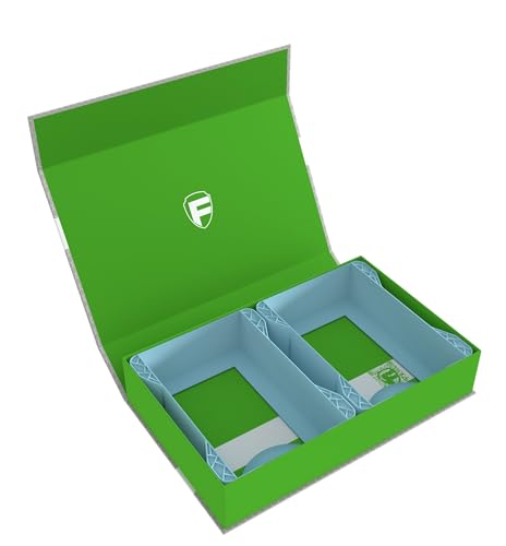 Feldherr Magnetbox grün kompatibel mit Warhammer Age of Sigmar - 2 Kartenhalter für Schriftrollenkarten (Warscroll Cards) - kompakte Aufbewahrung, sicherer Transport, Farbe:Blueberry 100% Recycling von Feldherr