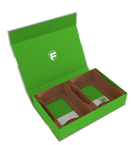 Feldherr Magnetbox grün kompatibel mit Warhammer Age of Sigmar - 2 Kartenhalter für Schriftrollenkarten (Warscroll Cards) - kompakte Aufbewahrung, sicherer Transport, Farbe:Braun von Feldherr