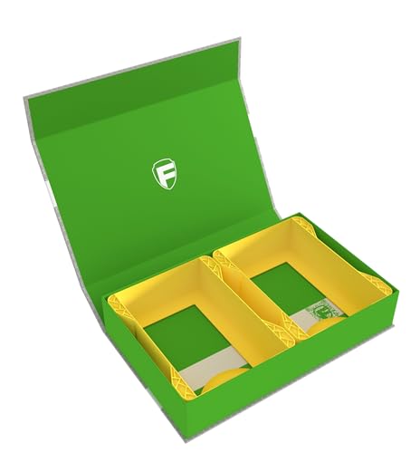 Feldherr Magnetbox grün kompatibel mit Warhammer Age of Sigmar - 2 Kartenhalter für Schriftrollenkarten (Warscroll Cards) - kompakte Aufbewahrung, sicherer Transport, Farbe:Gelb von Feldherr