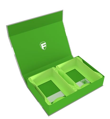 Feldherr Magnetbox grün kompatibel mit Warhammer Age of Sigmar - 2 Kartenhalter für Schriftrollenkarten (Warscroll Cards) - kompakte Aufbewahrung, sicherer Transport, Farbe:Grün von Feldherr