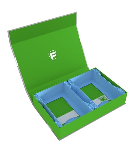 Feldherr Magnetbox grün kompatibel mit Warhammer Age of Sigmar - 2 Kartenhalter für große Schriftrollenkarten (Warscroll Cards) - kompakte Aufbewahrung, sicherer Transport, Farbe:Himmelblau von Feldherr