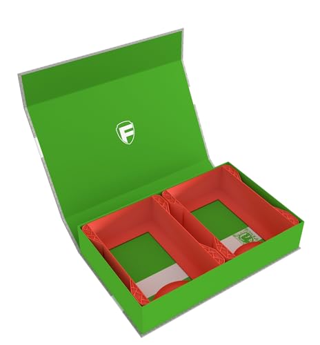 Feldherr Magnetbox grün kompatibel mit Warhammer Age of Sigmar - 2 Kartenhalter für Schriftrollenkarten (Warscroll Cards) - kompakte Aufbewahrung, sicherer Transport, Farbe:Kirschrot von Feldherr