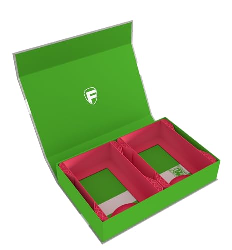 Feldherr Magnetbox grün kompatibel mit Warhammer Age of Sigmar - 2 Kartenhalter für Schriftrollenkarten (Warscroll Cards) - kompakte Aufbewahrung, sicherer Transport, Farbe:Magenta von Feldherr