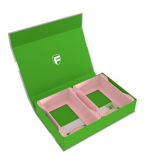 Feldherr Magnetbox grün kompatibel mit Warhammer Age of Sigmar - 2 Kartenhalter für Schriftrollenkarten (Warscroll Cards) - kompakte Aufbewahrung, sicherer Transport, Farbe:Rosé 100% Recycling von Feldherr
