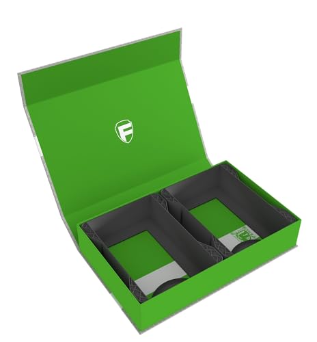 Feldherr Magnetbox grün kompatibel mit Warhammer Age of Sigmar - 2 Kartenhalter für Schriftrollenkarten (Warscroll Cards) - kompakte Aufbewahrung, sicherer Transport, Farbe:Schwarz von Feldherr
