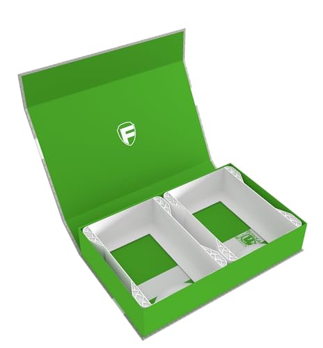 Feldherr Magnetbox grün kompatibel mit Warhammer Age of Sigmar - 2 Kartenhalter für Schriftrollenkarten (Warscroll Cards) - kompakte Aufbewahrung, sicherer Transport, Farbe:Weiß von Feldherr