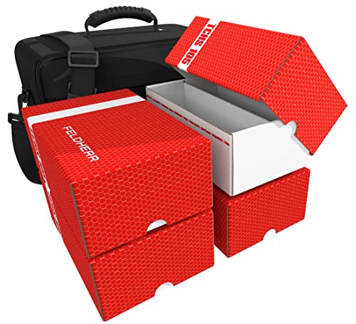 Feldherr Maxi Plus Tasche + 4 Lagerboxen TCHS105 kompatibel mit Lorcana - 5440 Karten + Spielmaterial, Farbe:Feldherr Rot von Feldherr