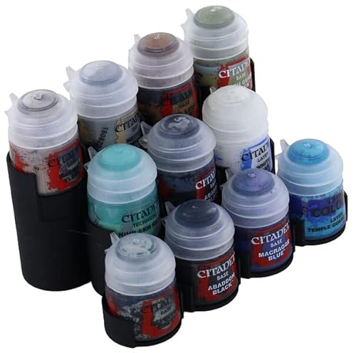Feldherr Paint Rack kompatibel mit 11 Citadel Farbtöpfchen (12 ml / 18 ml / 24 ml), Farbe:Schwarz von Feldherr