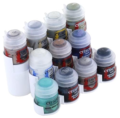 Feldherr Paint Rack kompatibel mit 11 Citadel Farbtöpfchen (12 ml / 18 ml / 24 ml), Farbe:Weiß von Feldherr