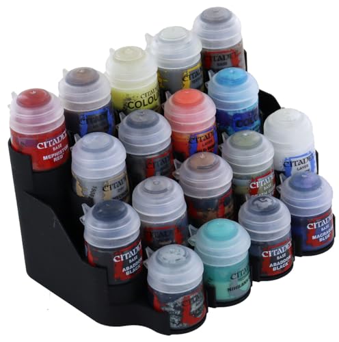 Feldherr Paint Rack kompatibel mit 18 Citadel Farbtöpfchen (12 ml / 18 ml / 24 ml), Farbe:Schwarz von Feldherr