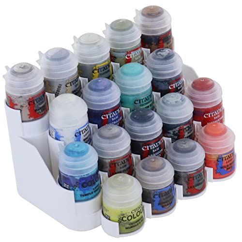 Feldherr Paint Rack kompatibel mit 18 Citadel Farbtöpfchen (12 ml / 18 ml / 24 ml), Farbe:Weiß von Feldherr