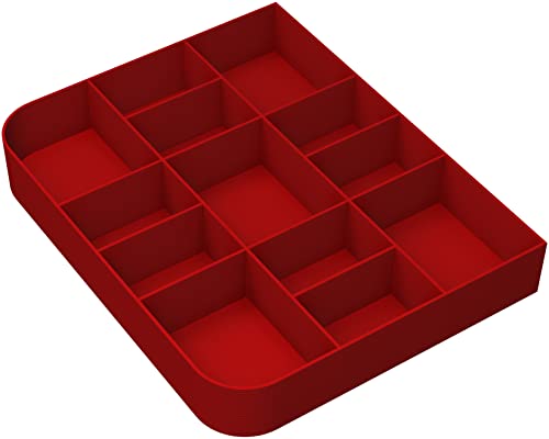 Feldherr Quarter-Size Token-Tray kompatibel mit Spielmaterial - 13 Fächer, Farbe:Kirschrot von Feldherr