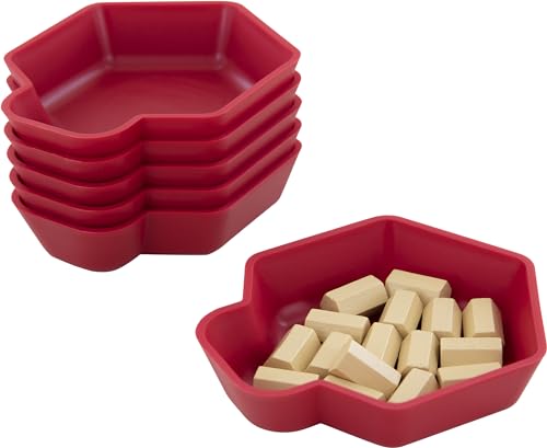 Feldherr Shell Expansion Pack - 6 farbige Schälchen für den Brettspiel-Tisch zum Sortieren für Token, Markern, Meeples, Spielzubehör und Kleinteilen, Farbe:Kirschrot von Feldherr