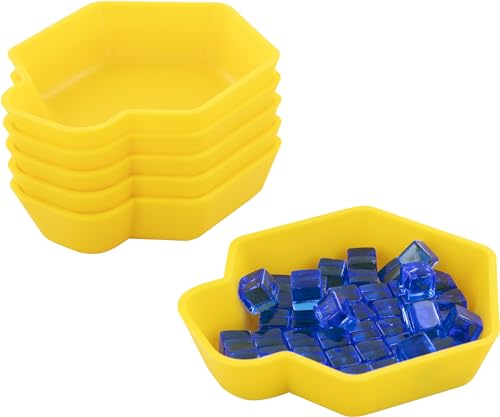 Feldherr Shell Expansion Pack - 6 farbige Schälchen für den Brettspiel-Tisch zum Sortieren für Token, Markern, Meeples, Spielzubehör und Kleinteilen, Farbe:Gelb von Feldherr
