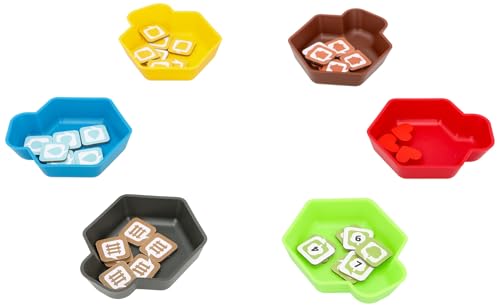 Feldherr Shell Set kompatibel mit Dorfromantik - 6 mehrfarbige Tokenschalen zum Sortieren der Marker auf dem Spieltisch - inklusive praktischer Aufbewahrungsbox von Feldherr
