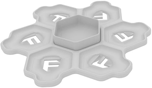 Feldherr Shell drehbare Ablage mit 6 Tokenschalen und einem extra Tray - Ordnung und einfacher Zugriff für Brettspielzubehör, Farbe:Grau von Feldherr