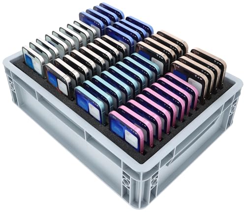 Feldherr Smartphone-Box für Schulen - Robuste Handyaufbewahrung für 48 Smartphones - Sofort einsatzbereit, übersichtlich und langlebig - 40 x 30 x 12 cm von Feldherr