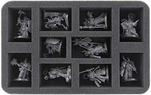 HS050WH08 50 mm Half-Size Schaumstoffeinlage kompatibel mit 10 Warhammer Figuren HS050WH08 50 mm Half-Size Schaumstoffeinlage kompatibel mit 10 Warhammer Figuren von Feldherr