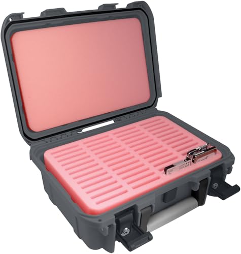 Schutzkoffer/Transportkoffer wasserdicht für 2,5'' SSD/HDD Festplatten - 48 Fächer, Farbe:Anthrazit von Feldherr