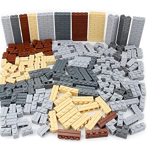 Feleph 260 Stück Mauerstein Set Masonry Bricks Mehrfarbige Bausteine für Wand MOC Spielzeug-Set Kompatibel mit Große Marken von Feleph